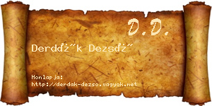 Derdák Dezső névjegykártya